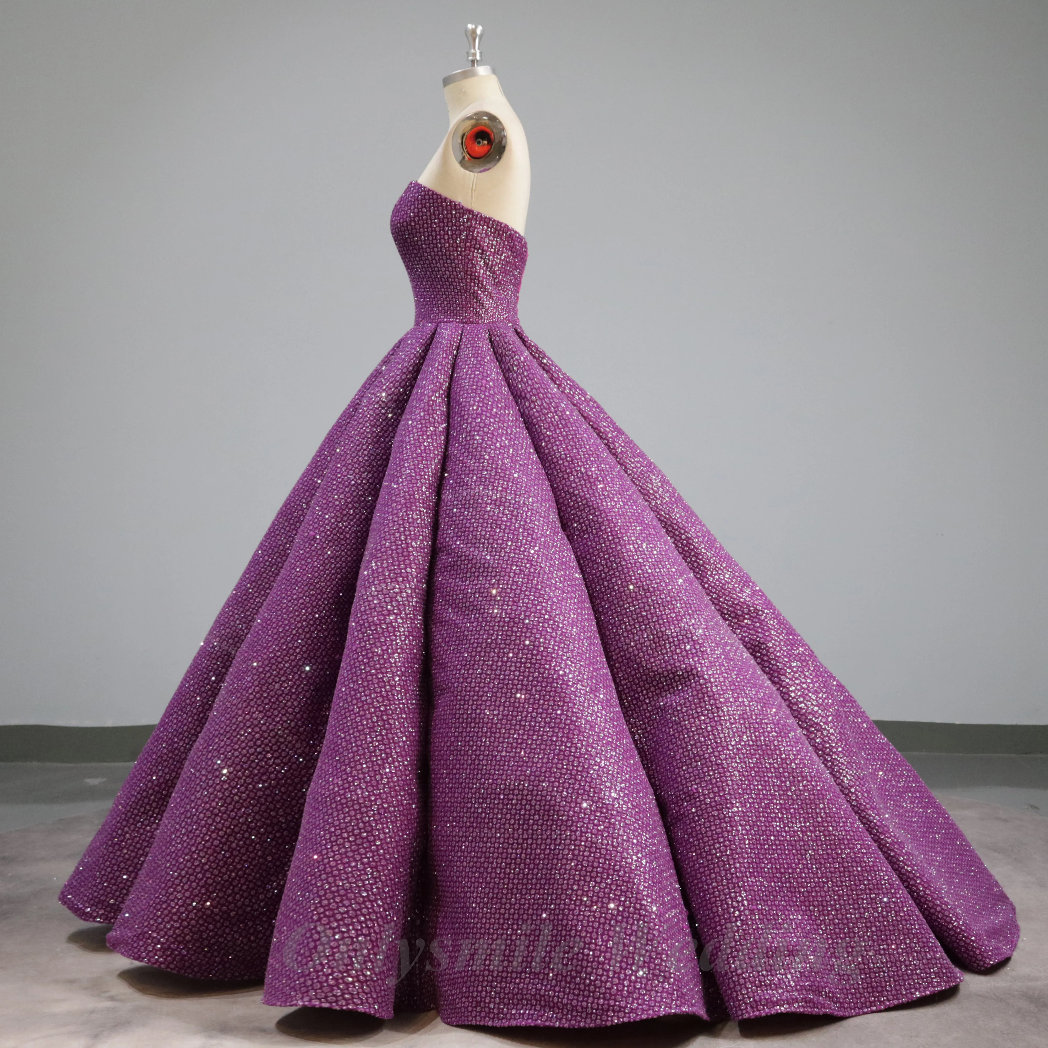 Onlysmile unique women occasion Sweetheart ball Gown Prom Dresses sparkly curve shape Real Photo Sequined High-end Party Gowns