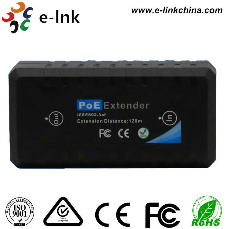 10/100M 1 портовый удлинитель PoE 120m|extender| |