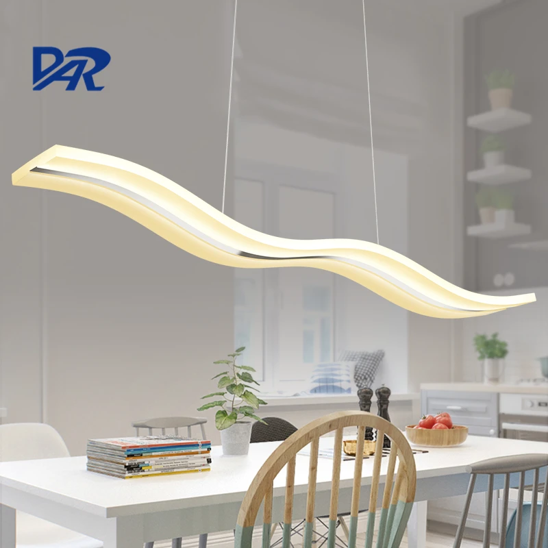 Модная белая волна acryl подвесной светильник для столовой светодиодные свисающие