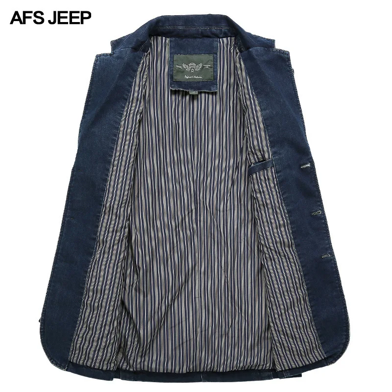 AFS JEEP, брендовая джинсовая куртка, Мужская, хлопок, повседневная, приталенная, Осень-зима, мужские джинсовые куртки, hombre, плюс размер, 4XL, jaqueta masculina