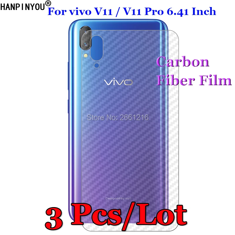 3 шт./лот для vivo V11 3D противоскользящая прозрачная углеволоконная Защитная пленка