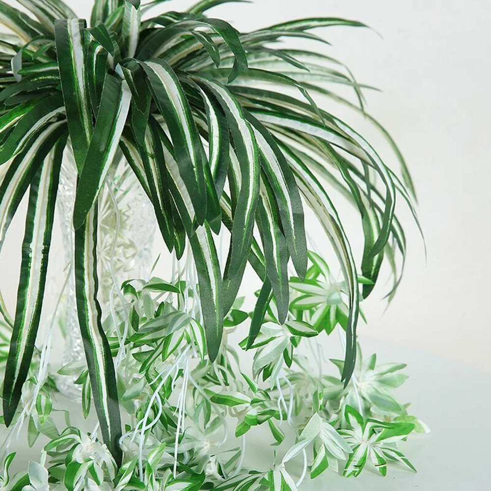 Green Fake Wall Potted Flower Artificial Flowers Simulation Plants Chlorophytum Living Room Decor Hanging New 65cm | Дом и сад