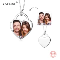 925 sterling silver custom name and picture statement necklace personality heart pendant necklace fashion accessories
