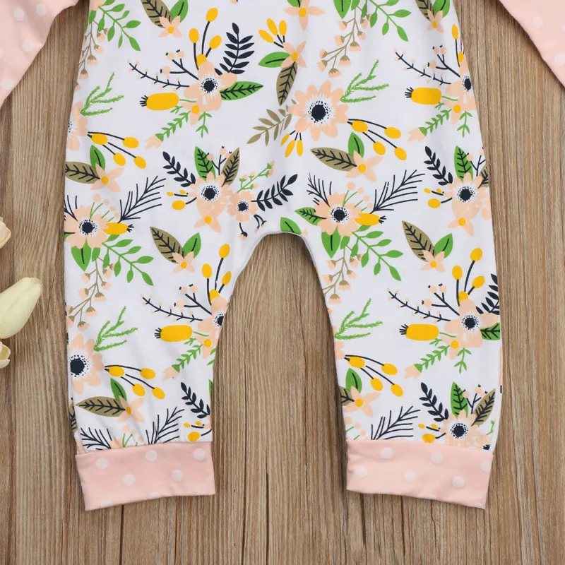 Новый Модный хлопковый комбинезон с длинными рукавами для маленьких девочек |