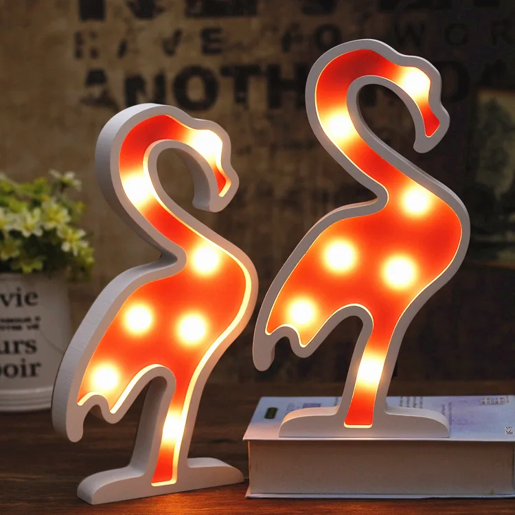 Европейский деревянный Фламинго ночник предметы интерьера миниатюрная фигурка