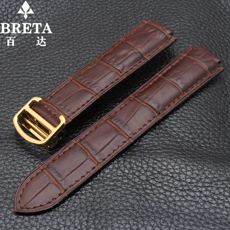 18-11 мм 20-12 мм 22-14 мм тисненый кожаный ремешок для шариков BLEU DE CAR Черный Коричневый мужской и женский браслет Бабочка Пряжка