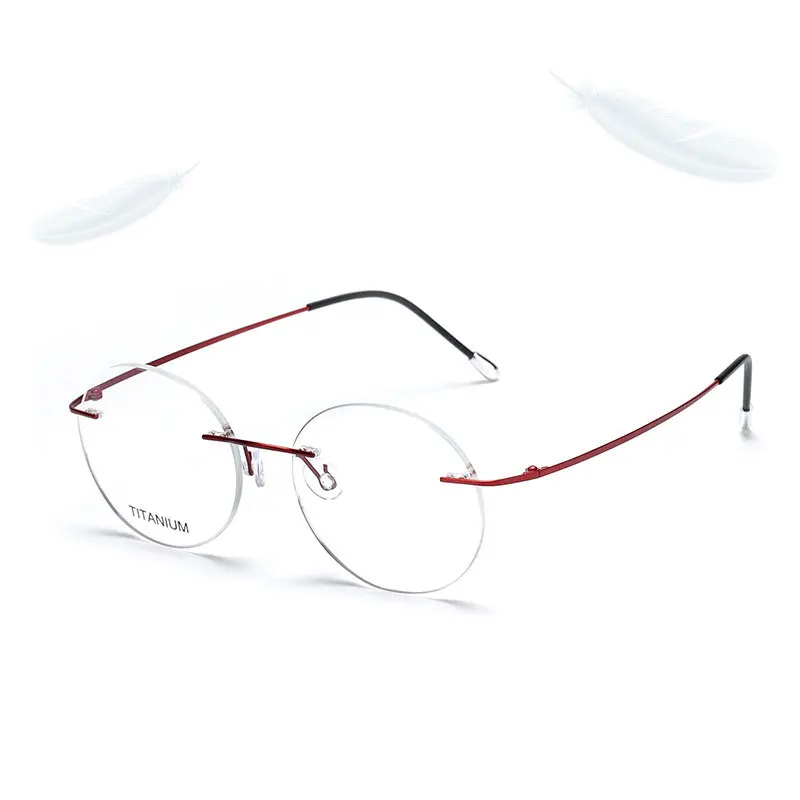 

KESMALL New Brand Design Rimless Glasses Frame Men Ultra-light Women Reading Spectacle Frames Lunette Ronde Vintage De Vue XN635