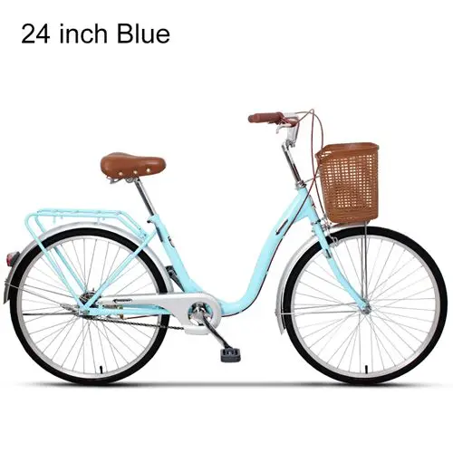 24 inch Blue Феникс 20 ''24'' 26 ''женский велосипед для взрослых Ретро городской студенческий велосипед барабанный тормозной велосипед для женщин bisiklet bicicleta bicicletas - Цвет: 24 inch Blue