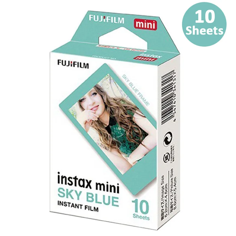 Пленка Fujifilm Instax Mini на выбор фоторамка 10-100 лист фотобумага для камеры Instax Mini 9 Mini 8 Instant Mini 70 90 - Цвет: 10 Sheets Sky Blue