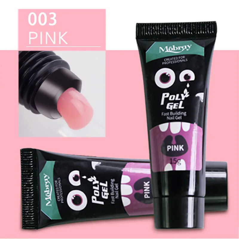 03-Pink Впитывающийся полигель УФ акриловый гель быстрое строительство 15 мл расширение полигель строительный гель камуфляж УФ светодиодный твердый строительный гель для ногтей - Цвет: 03-Pink