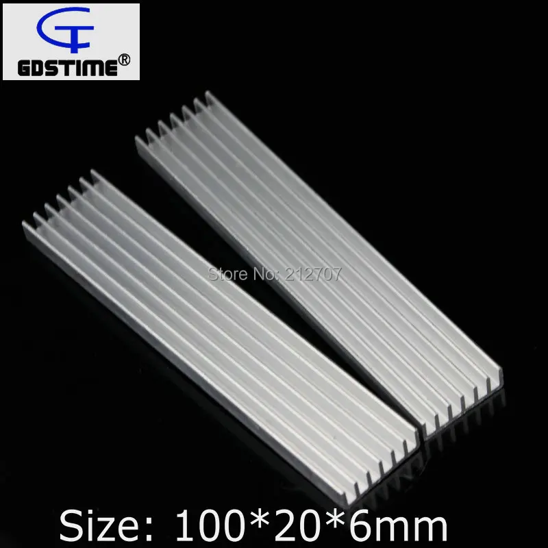 50 шт./лот Gdstime 100x20x6 мм сделай сам экструдированный радиатор Hest радиатор светодиодный 1 вт 3 вт 5 вт