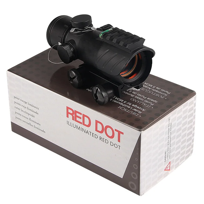 Новинка, рефлекторный Прицел Acog, tutacal, красный точечный прицел, пузырьковый уровень, 20 мм, рельсовое крепление, красный точечный прицел, прицел для охоты, страйкбола, винтовка