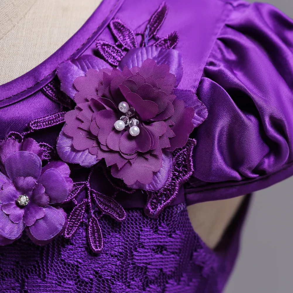 Детское бальное платье мятно-зеленое белое красное из тюля с цветочной