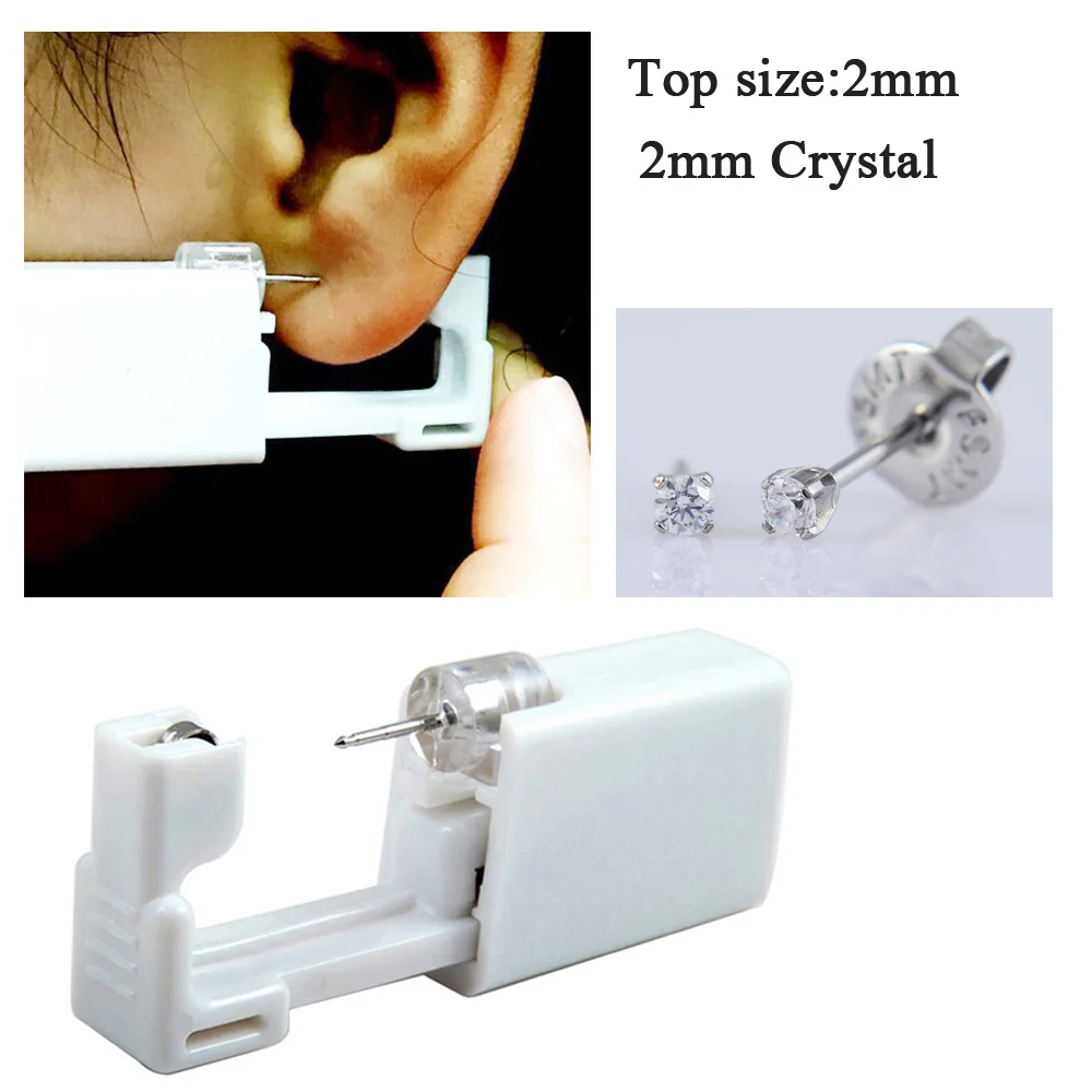 Silver ear stud 04 24 шт одноразовый не обезболивающий стерильный пирсинг серьги-гвоздики набор для пирсинга в носу набор инструментов для пирсинга из стали - Окраска металла: Silver ear stud 04