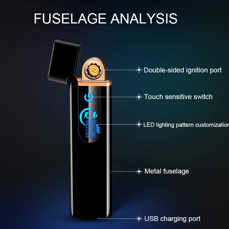 Mini metal double-sided point USB charging customized electronic cigarette lighter wholesale Amazon AliExpress agent | Дом и сад