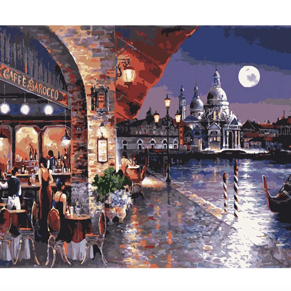 Paint 1 Картина с пейзажем, Раскраска по номерам, картины с номерами, картины с цифрами Pintar por Numeros oleo, холст Peinture numero - Цвет: Paint 1