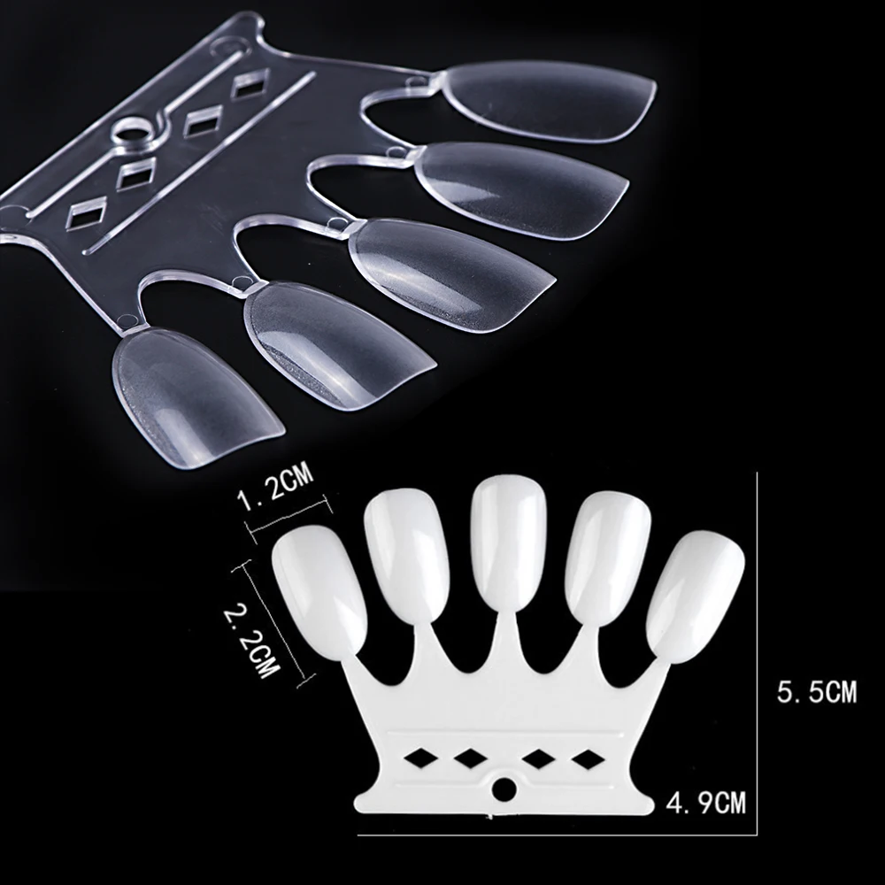 10 шт. Ложные ногти дисплей поддельные веер черный белый прозрачный естественные