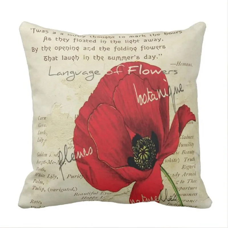 

Victorian Language of Flowers Throw Pillow case