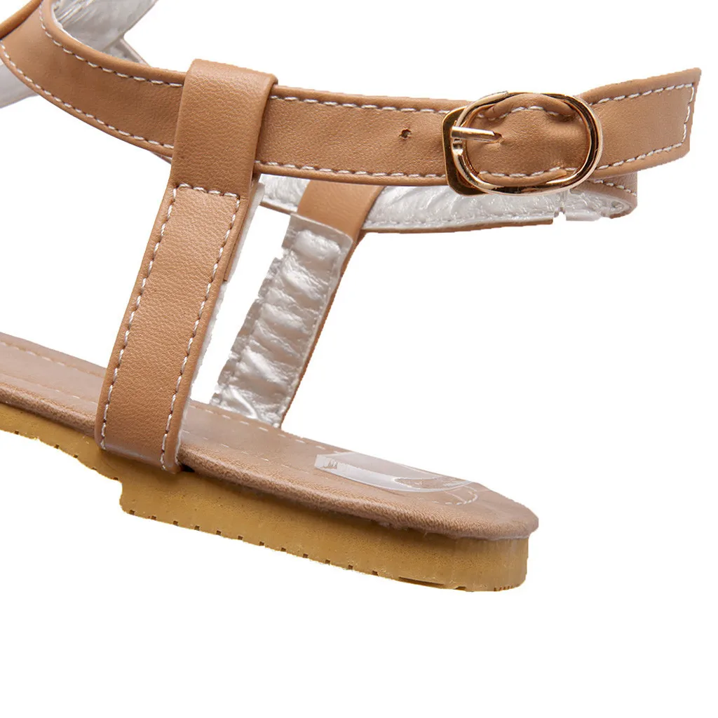 Женские сандалии с пряжкой на ремешке YOUYEDIAN повседневные римские плоской подошве