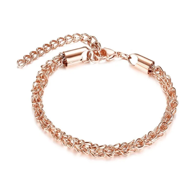 BR-648R picture 585 розовое золото цепи браслет для женщин нержавеющая сталь Pulseira Feminina аксессуары не выцветает - Окраска металла: BR-648R picture