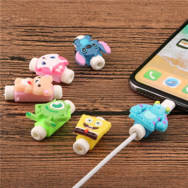 Usb-кабель для зарядки, защитный чехол для кабеля, мультяшный кабель, протектор для IPhone 9 6s 7 8 plus, кабель для защиты животных, милый подарок