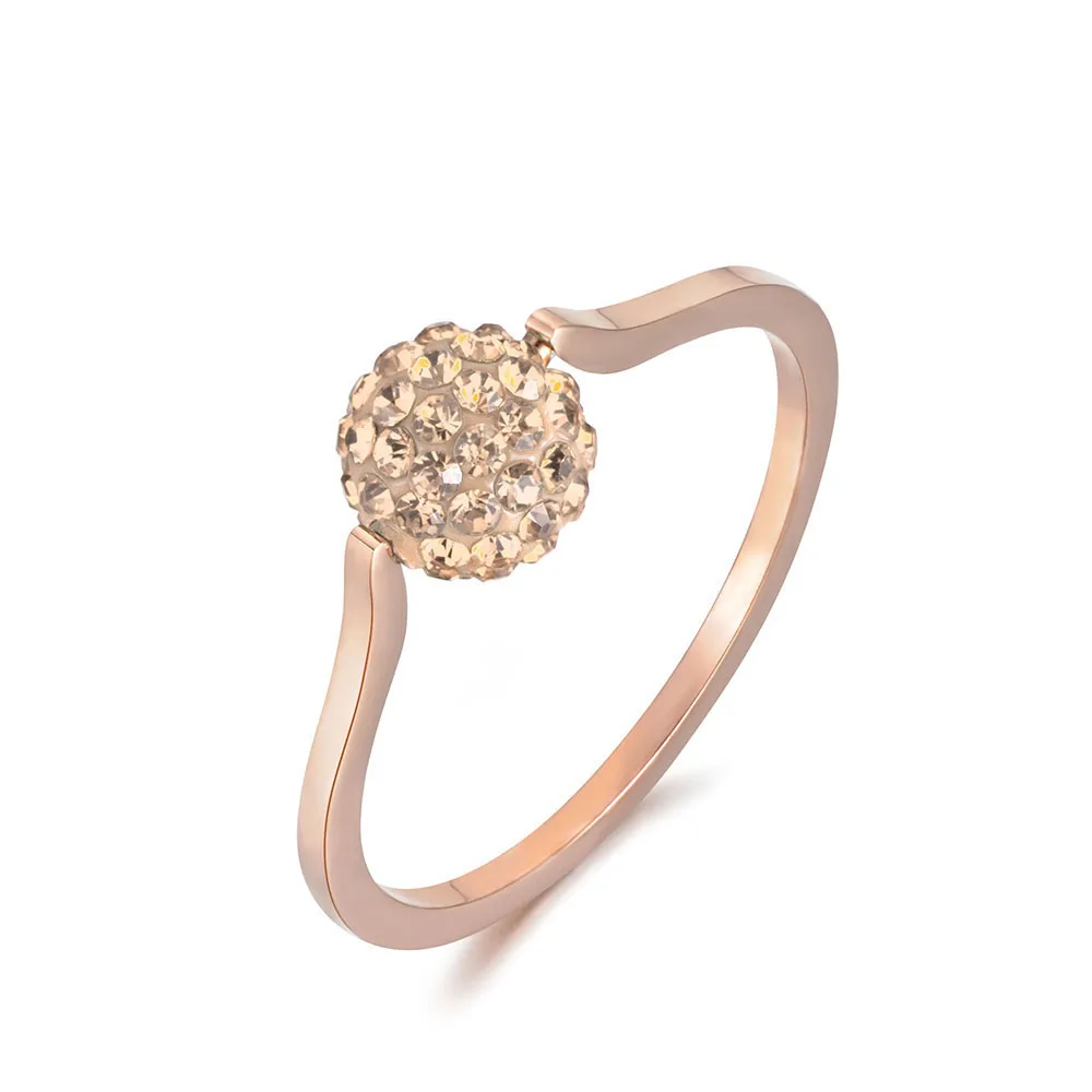 Женское свадебное кольцо JeeMango розовое золото ювелирное изделие из нержавеющей