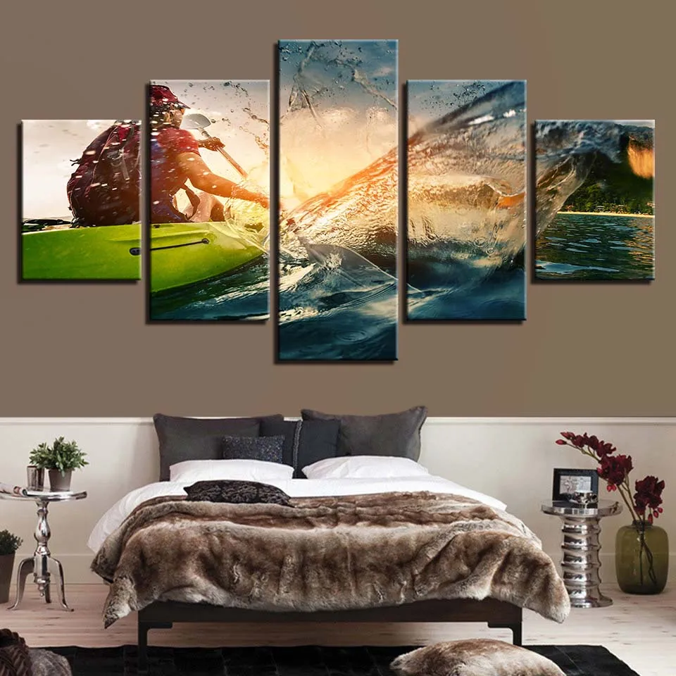 Пейзаж небо облако звезда горная река воздушный шар 5 шт. настенные картины для