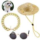 Очки солнцезащитные с ожерельем и шляпой для домашних животных