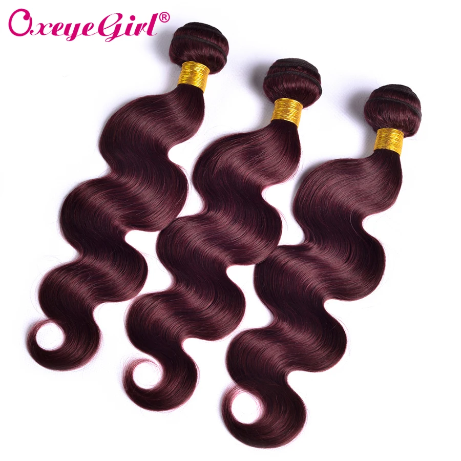 Бургундия пучки человеческих волос Связки вино 99j красные бразильские волн тела