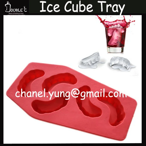 3D крови Зубы Форма Ice Cube Силиконовые формы ice мешалка поп Конфеты Желе Лед Формы