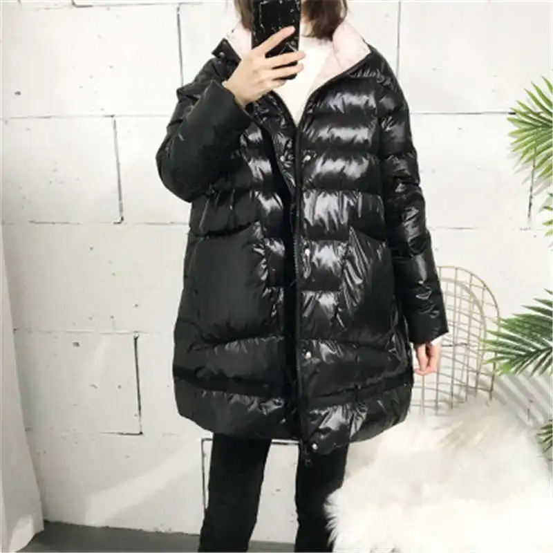 2019 Winter Jacket Women 90% White Duck Down Jacket Female Thick Warm  Women Winter Jacket Long Down Coat Breasted Loose Parkas