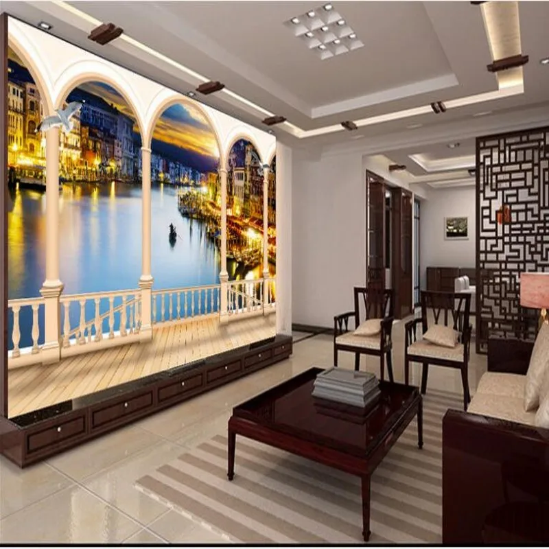 Wellyu пользовательские Крупногабаритные фрески Венеция Средиземноморский 3D