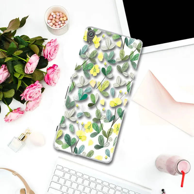 Красивый цветочный эскиз для Sony Xperia Z Z1 Z2 Z3 Z4 Z5 Compact Premium M2 M4 M5 E3 E5 T3 XA прозрачные