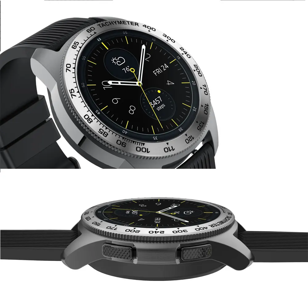 Скорость и время ободок кольцо клейкая крышка против царапин для samsung Galaxy Watch 42 мм 46 мм Смарт Часы Крышка для шестерни S3 S2 классический