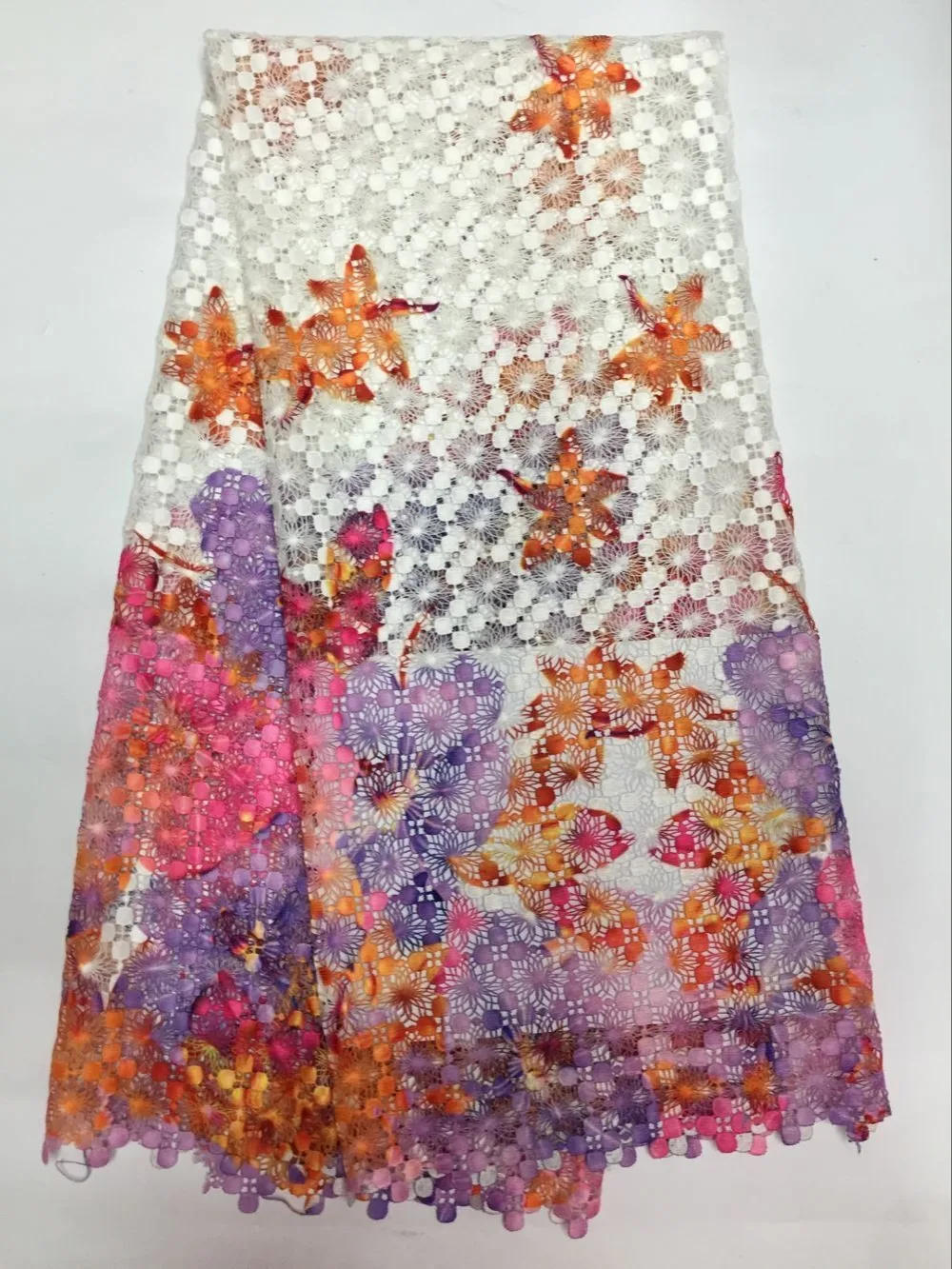 Бесплатная доставка африканская гипюровая кружевная ткань 2016 разноцветная