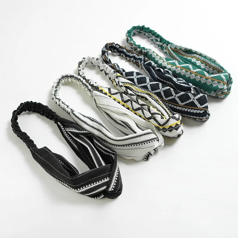 Модные богемные женские повязки на голову с перекрестным узлом ремешки для волос