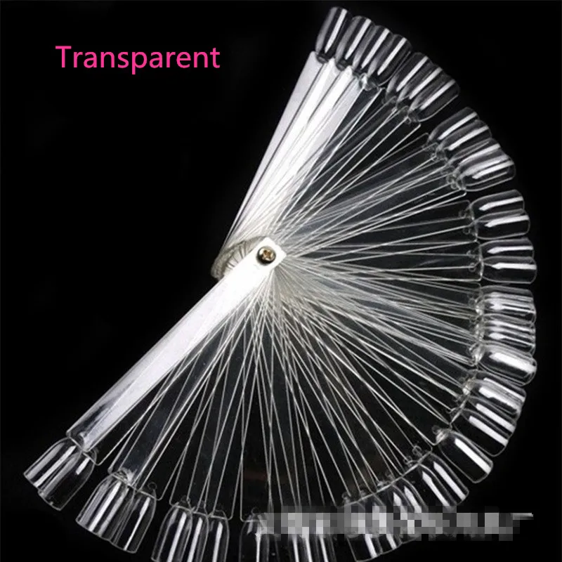 

50Pcs/Set Nail Art Tips Fan-shaped color Palette Display Board Color Card Sample Practice Fan Nails Polish Displays for Beginner