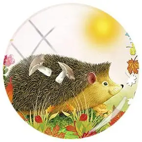 HF38 JWEIJIAO, винтажный Ежик в тумане, сделай сам, круглый стеклянный кабошон, узор, купол, демонстрация, плоская задняя часть, ювелирное изделие, 5 шт./лот - Цвет: HF38