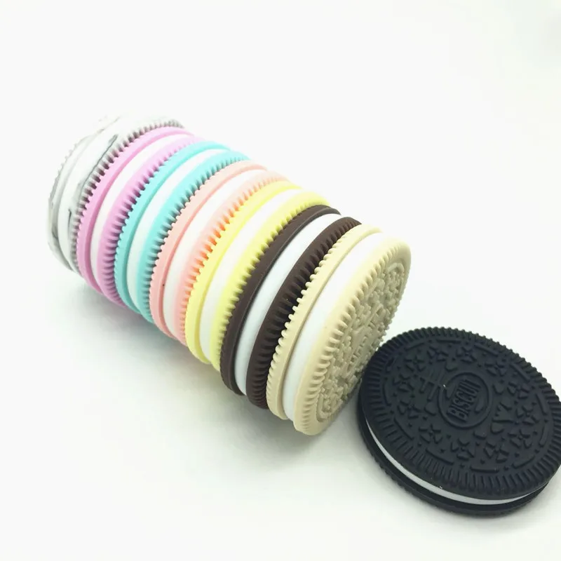 5 шт. Печенье Oreo бусины силиконовые подвески формы печенья Прорезыватель кулоны еда без бисфенола-а класса печенья пончик Битер Игрушки для малышей