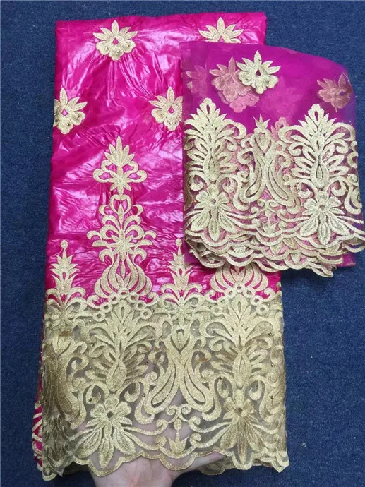 Цветок вышитые Африканский Базен Riche Getzner Бусины Кружево Ткань с блузка