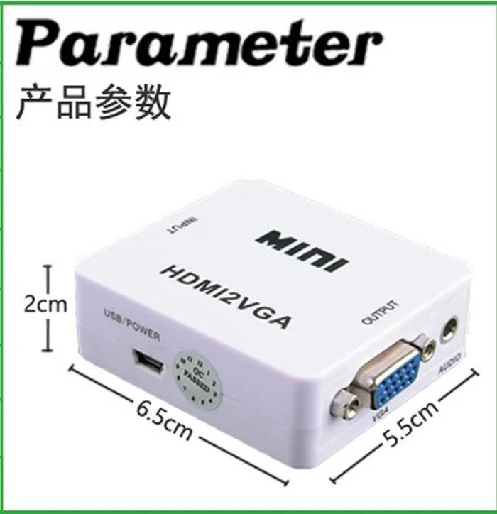 Мини HDMI вход на VGA выход видео преобразователь адаптер с аудио мощностью HDMI2VGA Box