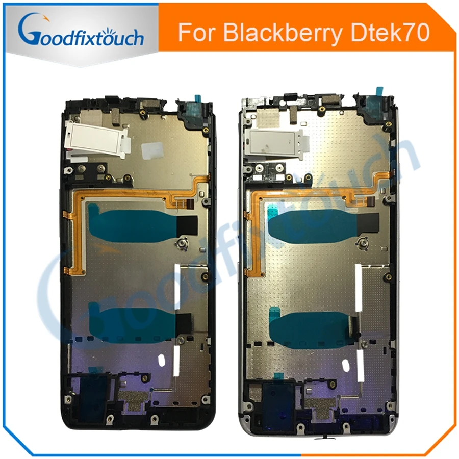 Для BlackBerry Keyone DTEK70 DTEK 70 передняя рамка Корпус чехол ЖК-экран Рамка запасные части с боковой кнопкой черный серебристый