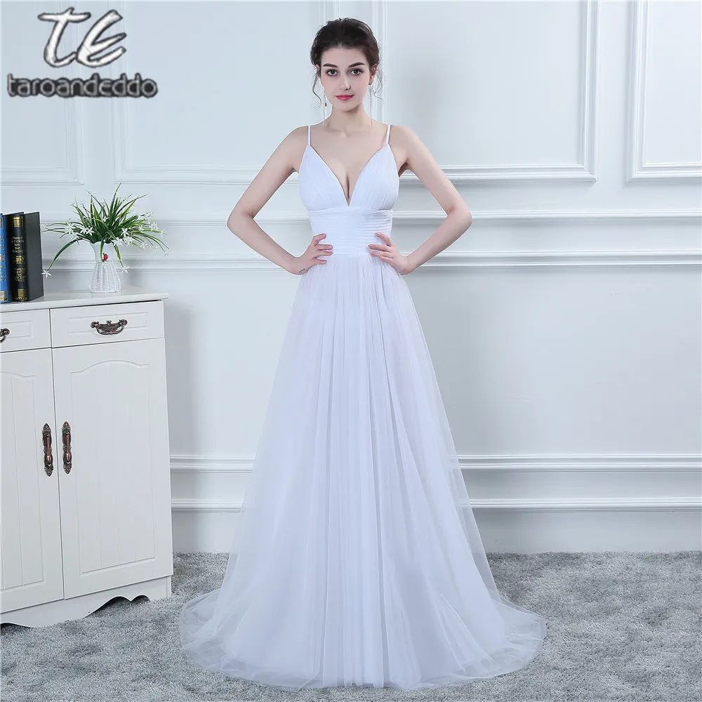 2021 сексуальное ТРАПЕЦИЕВИДНОЕ свадебное платье на бретелях спагетти с рюшами