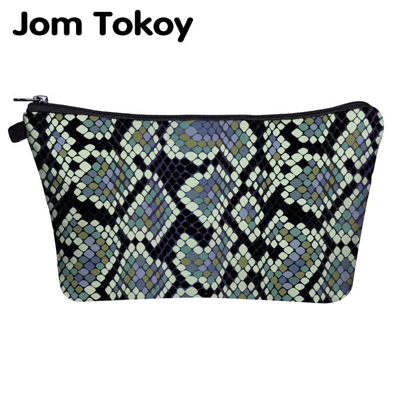 

Косметичка Jom Tokoy, женская сумка-Органайзер с принтом в виде змеевика, красивая косметическая сумка