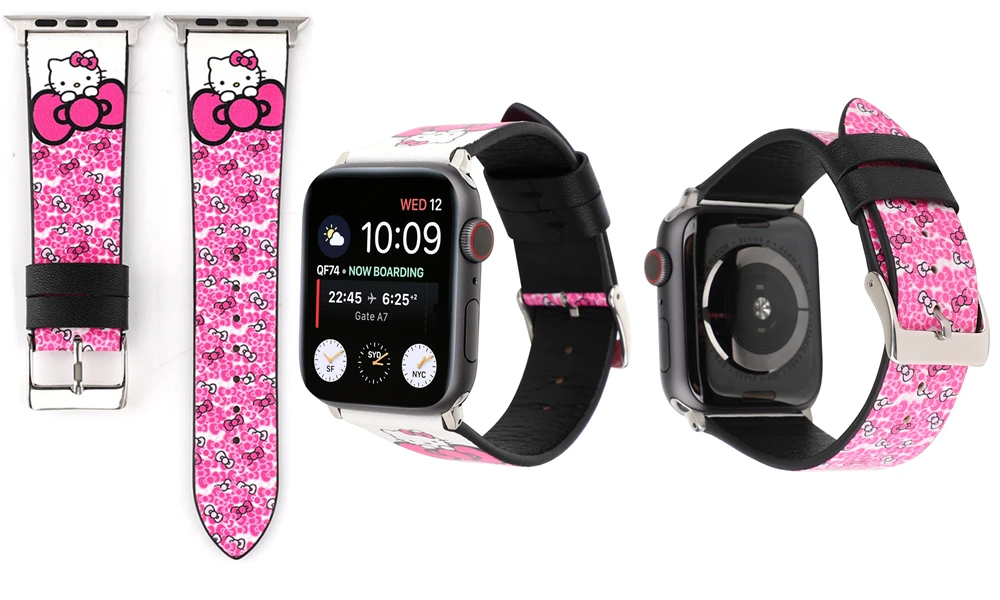 Ремешок для iwatch Apple Watch Series 1234 44 мм 40 мм 38 мм 42 мм Микки Маус Минни мультфильм ремешки для часов