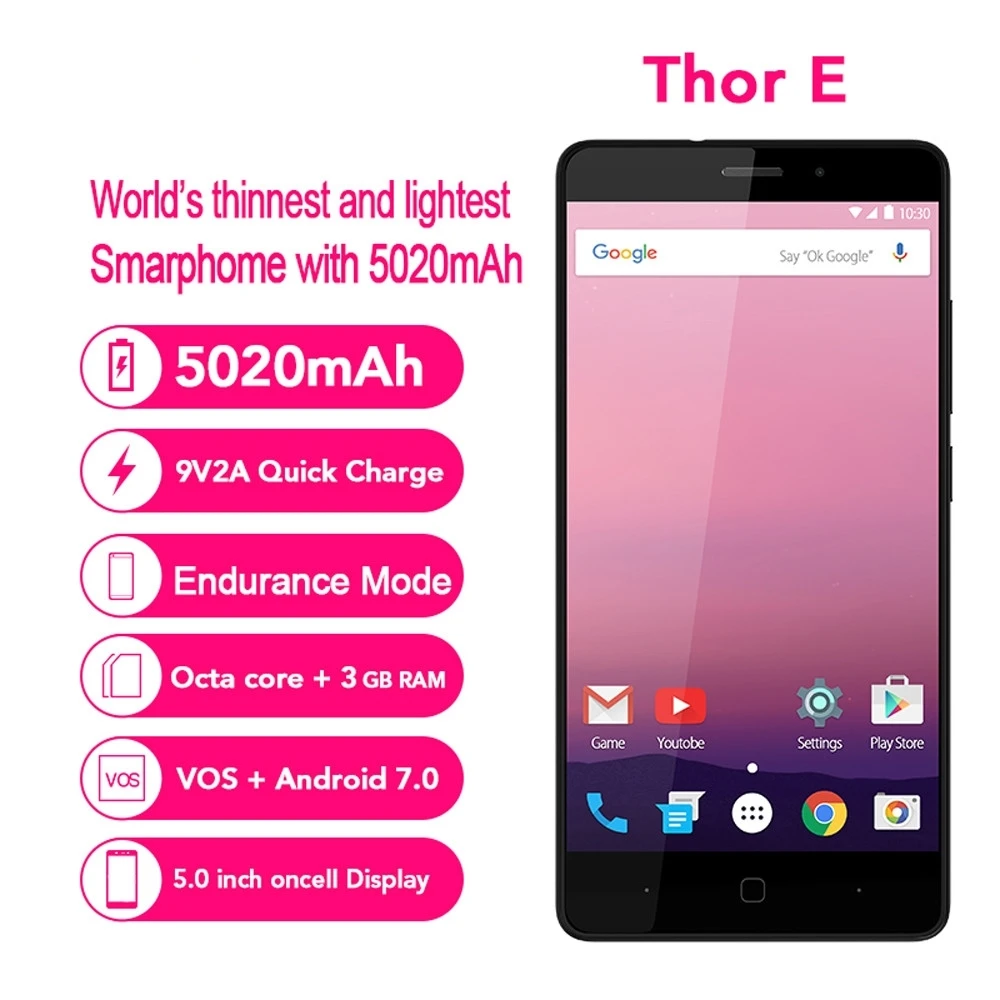 Vernee смартфон с 5 0 дюймовым дисплеем восьмиядерным процессором Android 7 ОЗУ 3 ГБ ПЗУ 16