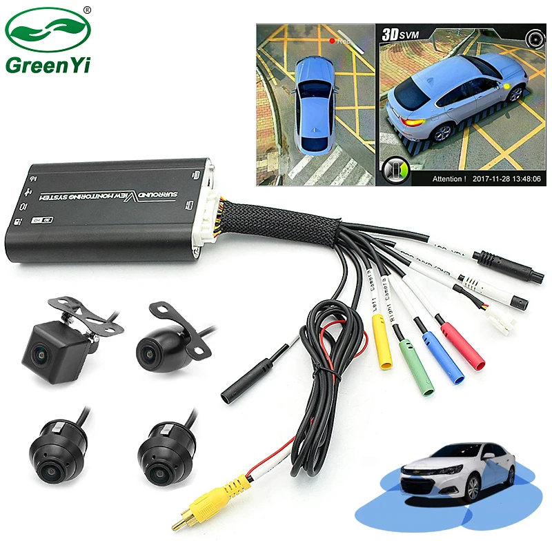 Новый 720P 3D автомобильный 4 канальный DVR рекордер система наблюдения объемного