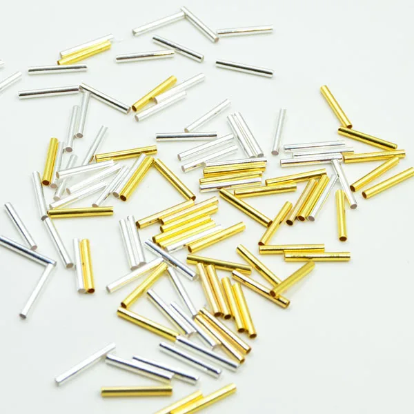 

Charm gold/silver plated Tube Jewelry Making Beads For Bracelet/Necklace DIY 50pcs/lot wholesale freeshipping