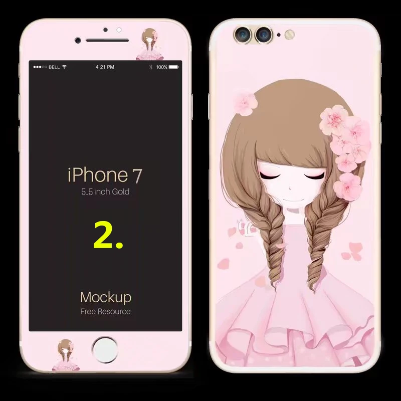 10 pcs 9H HD beautiful girl pattern Front + Back Tempered Glass For iPhone 6 6s plus Mobile phone cover screen protection film | Мобильные