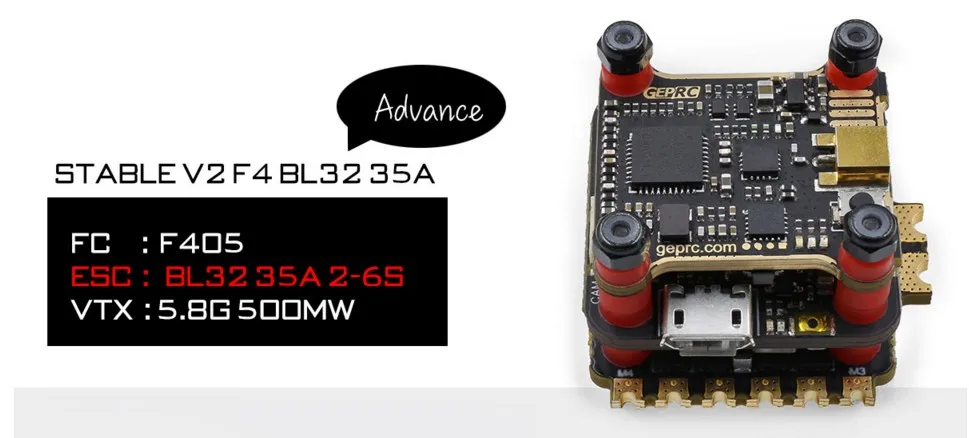 GEPRC стабильный Pro F7 DUAL BL 35A Flytower/стабильный Контроллер полета V2 F4+ 35A/30A ESC+ 5,8G 500mW VTX для гоночного дрона FPV - Цвет: STABLE V2 F4 35A